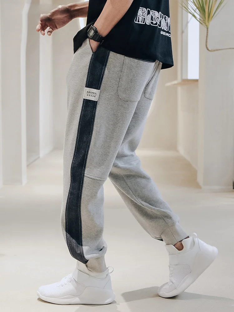 Brand New Trendy Casual Sweatpants Men's Spring and Autumn Trends Loose Gray Sports Pants Ankle Length Ankle-Tied Sweatpants