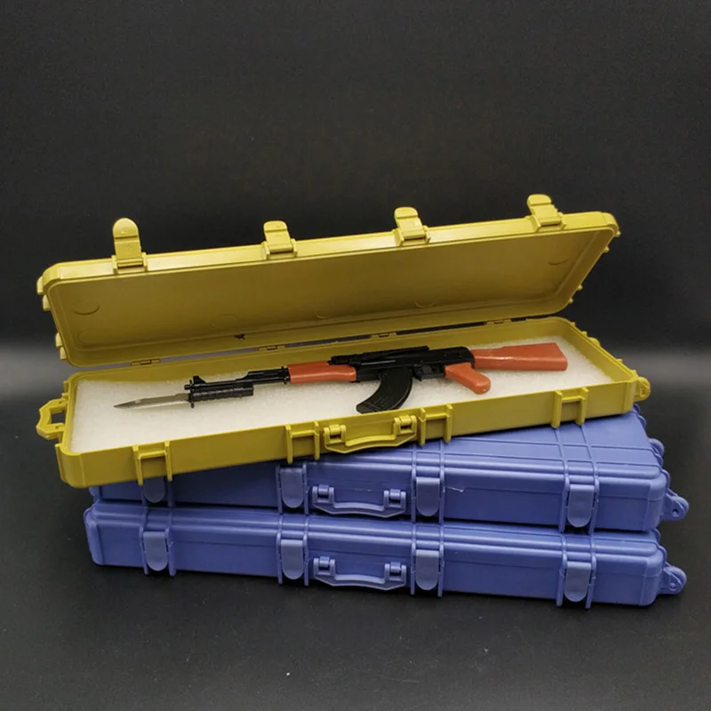 

Gun Box 1/6 Scale Weapon Case Rifle Suitcase Plastic Storage Box Model with Random Gun for 12'' Action Figure Accessories