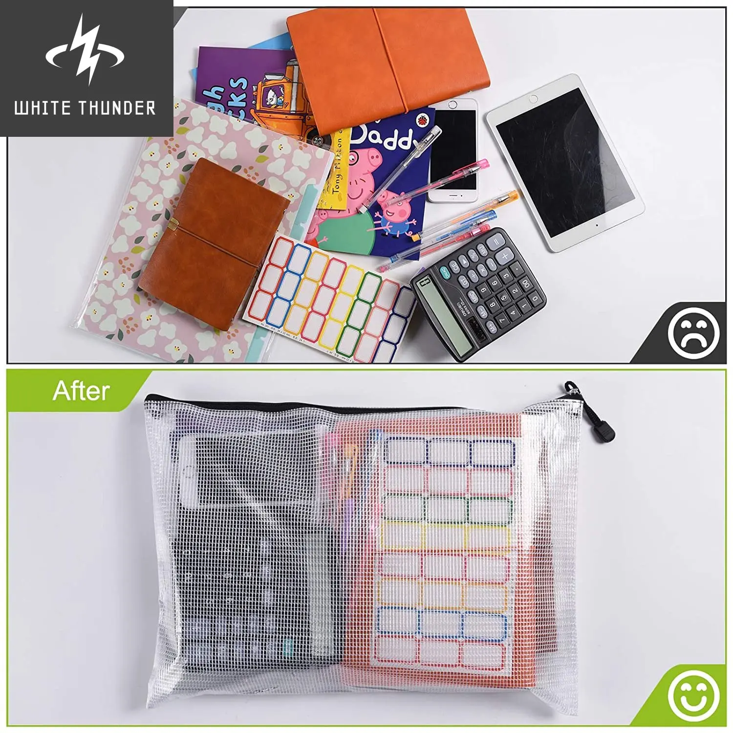 A4 Size Document Folder File Zipper Bags Plastic Wallets Mesh Document Bags Zipper Bag Ziplock Wallet