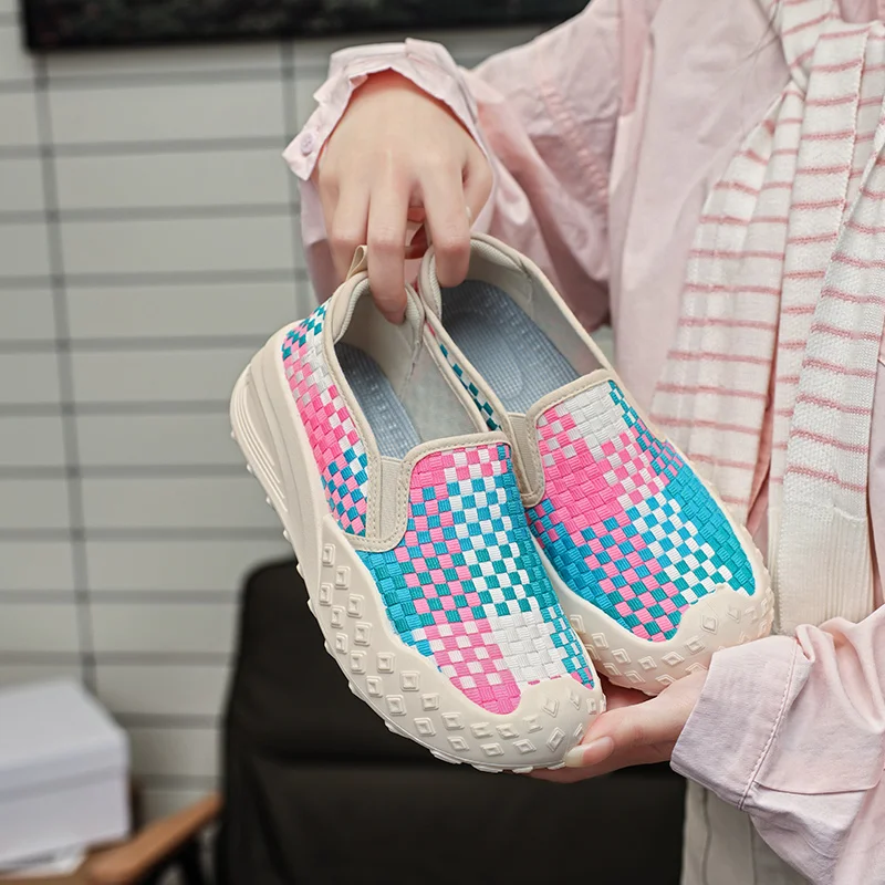 

2025 Fashion Women's Loafers Weaving Platform Slip-on Shoes For Men Women Designer Shoes Summer Breathable Ladies Casual Shoes