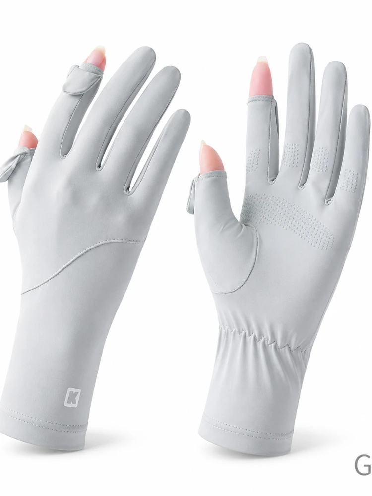 AliExpress NONE Women’s Ice Silk UV Protection Gloves for Summer Outdoor Sports, Cycling  Fingerless Touchscreen Sun Gloves with Extended Cuff