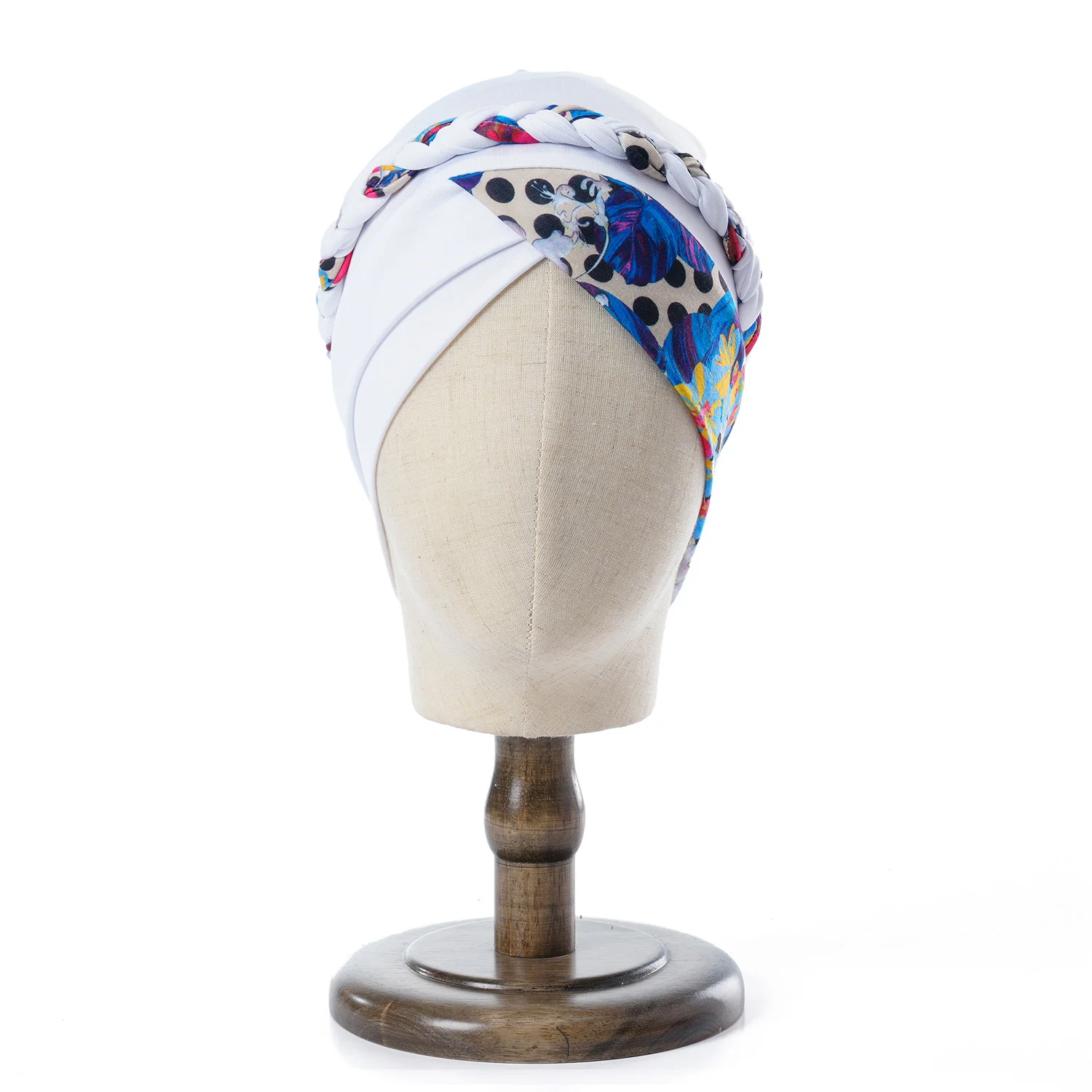 Frauen Rüschen Muslimischen Turban Druck Blume Knoten Kopftuch Islamischen Innere Hijab Caps Chemo Kappe Haarausfall Plissee Kopf Wrap Turbante – Detail 8