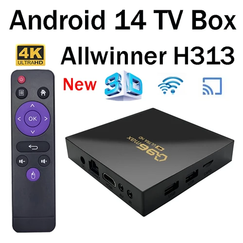 Q96 MAX Smart TV Box Android decodificador Allwinner H313 Quad Core 4G WIFI HD 4K reproductor multimedia Home Theaters Android 14 tv box