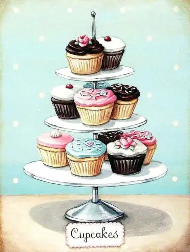 CUPCAKES NOSTALGIC Retro Metall-Blechschild, Poster, Plakette, Garage, Wanddekoration, A4
