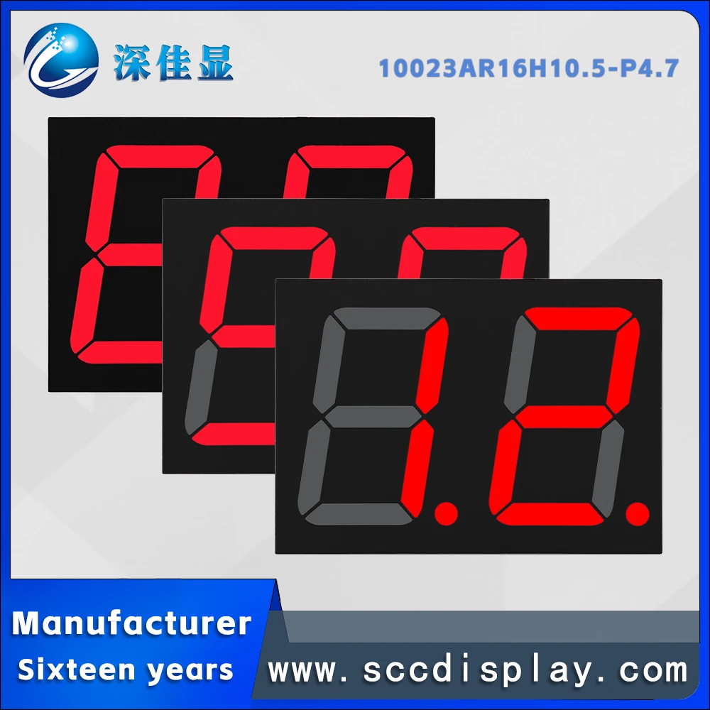 Factory wholesale 10023AR 45X32X10.5MM high brightness 1-inch eight segment dual digit LED digital tube with decimal point