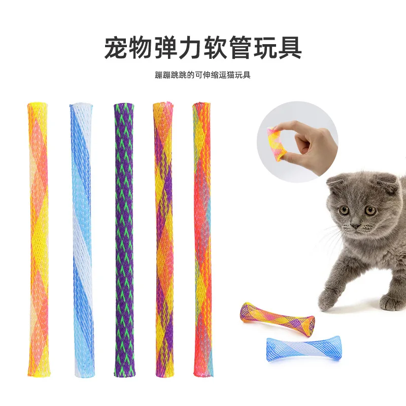 

Pet Supplies Cat Toy Claw Grinding Chewing Telescopic Elastic Colorful Spring Tube