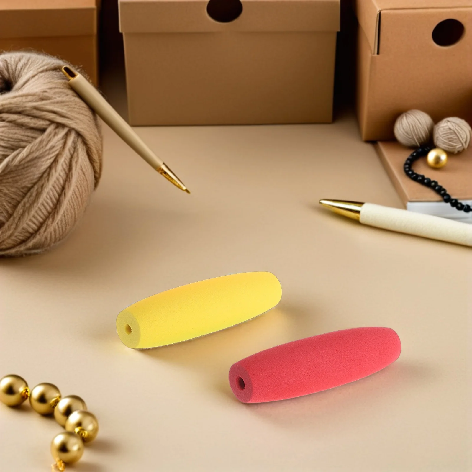 

15Pcs Ergonomic Crochet Hook Handle Covers Eva Soft Grips Non-Slip for Knitting Needle Control Travel Use Knitting Needle Holder