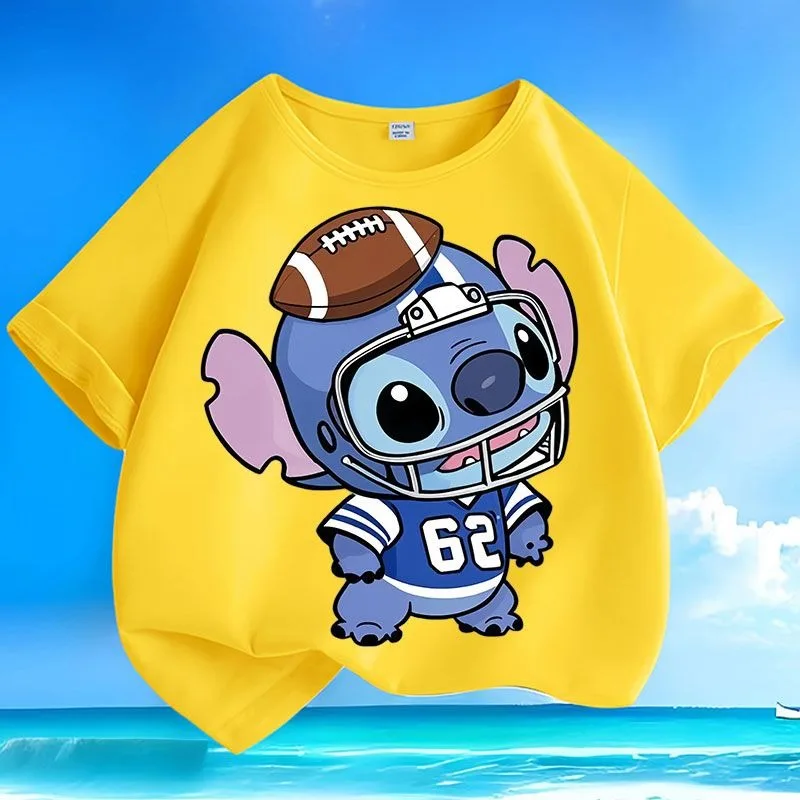 

New Trendy Stitch Kids T-Shirts | Limited Time Deal | Wrinkle-Free Cute Cartoon Summer Loose Casual Short Sleeve Tops for Boys