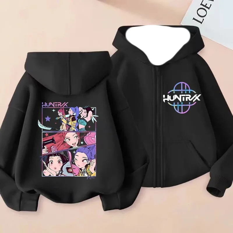 

Autumn/Winter Funny Zip Up Sweatshirts Kpop Demon Hunters Zipper Hoodie Women's Clothes Sweatshirt Zipper Hoody Baby Casual Top