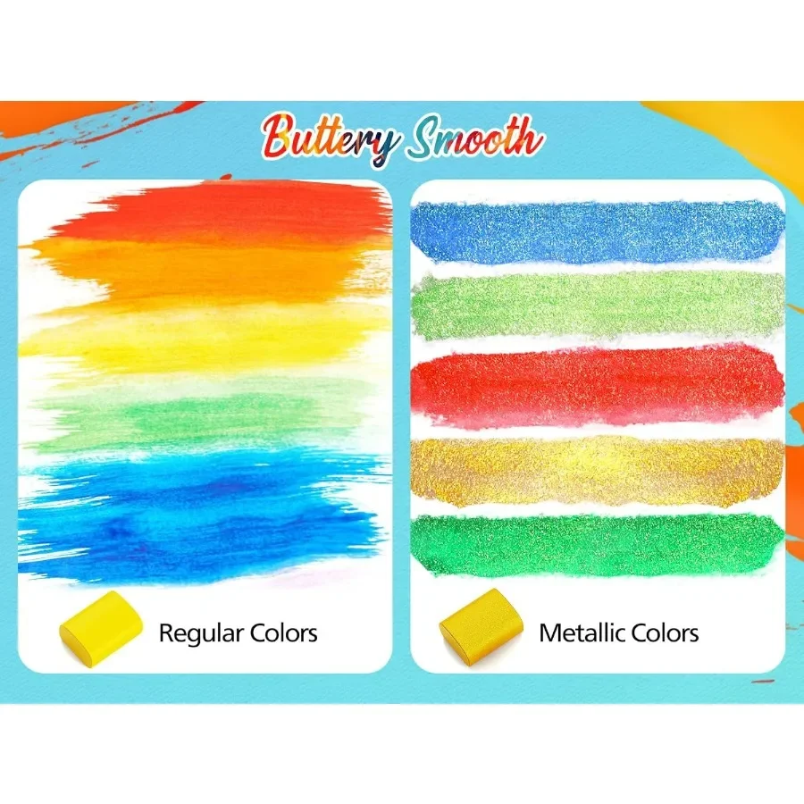 Ensemble de peinture aquarelle 168 couleurs avec 4 pinceaux, Kit de couleurs à l'eau de voyage Portable avec étui de transport, Palette et accessoires NonTo