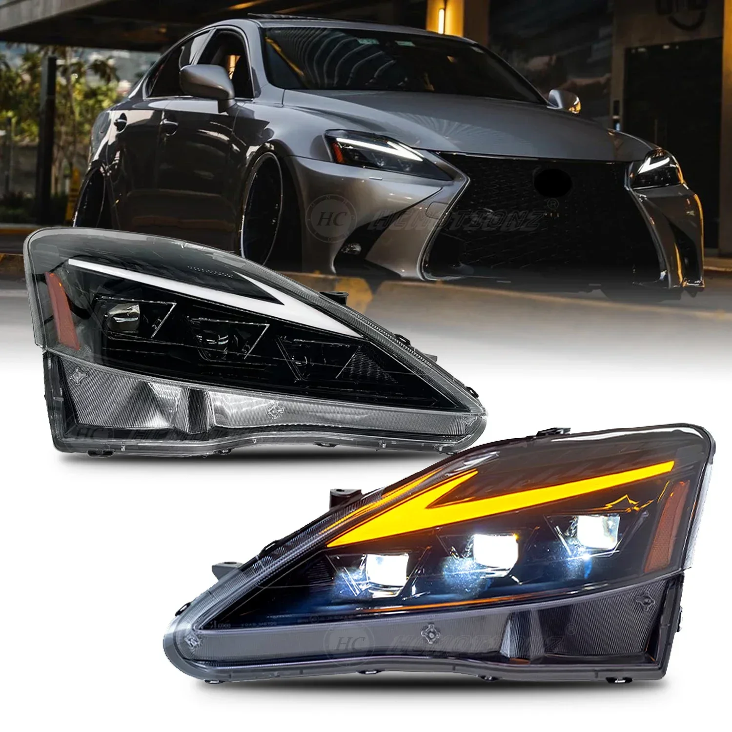 HCMOTIONZ Factory Start UP Animation 2006-2013 Boutique assembly parts LED Head Light For Lexus IS250 IS350 ISF