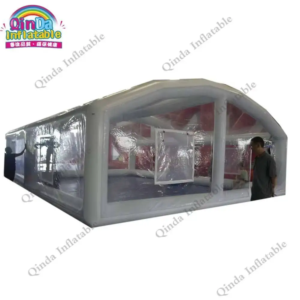 10x5x3.2m opblaasbare plafond bubbeltent doorzichtige PVC koepel opblaasbare zwembadafdekking tent