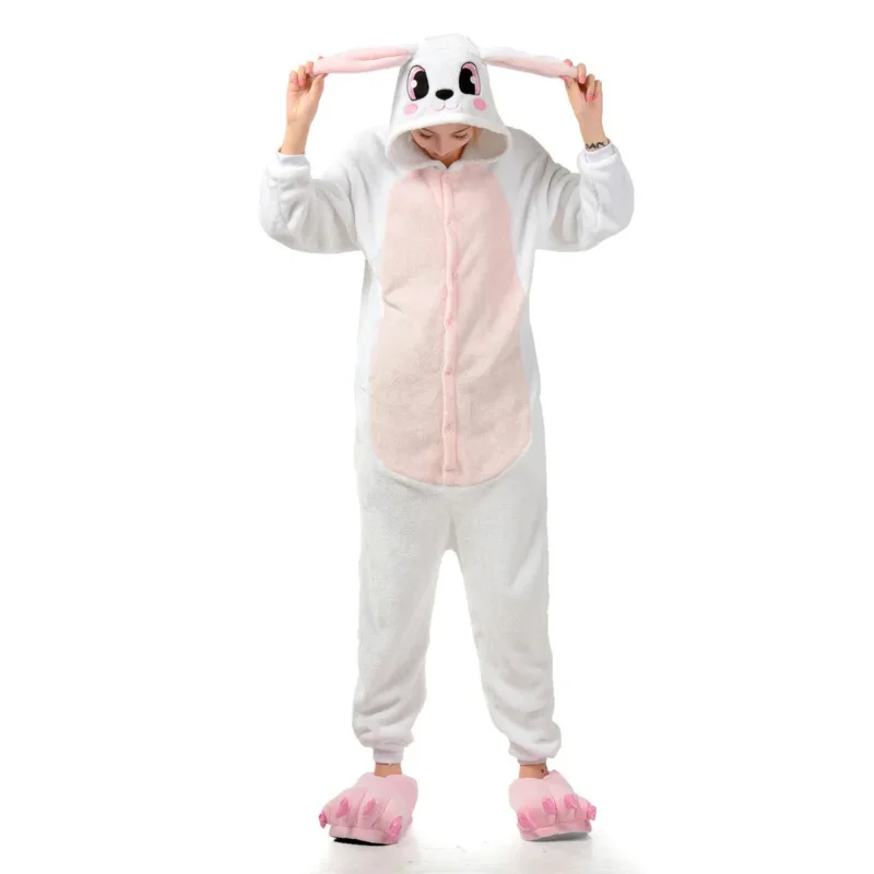 Adulto Cosplay Kigurumi Coniglio Animale Costume Donna Onesies Pigiama Halloween Carnevale Festa Tuta (esclusa pantofola) OI9529