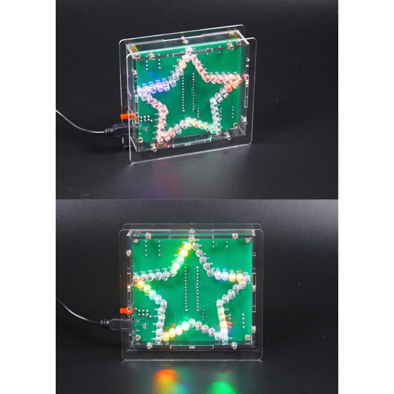 DIY Electronic Kit Soldering Suite Colorful Five-Pointed Star LED Flashing Marquee Light Circuit Board Kit