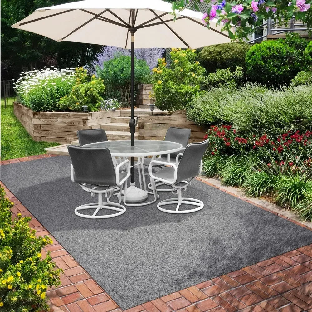 Indoor Outdoor Carpet with Rubber Marine Backing - Gray - 6 Feet x 10 Feet