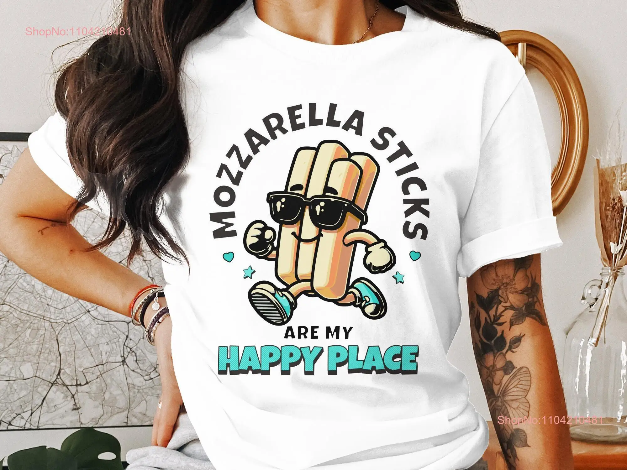 Funny Mozzarella Sticks T Shirt Are My Happy Place Casual long or short sleeves