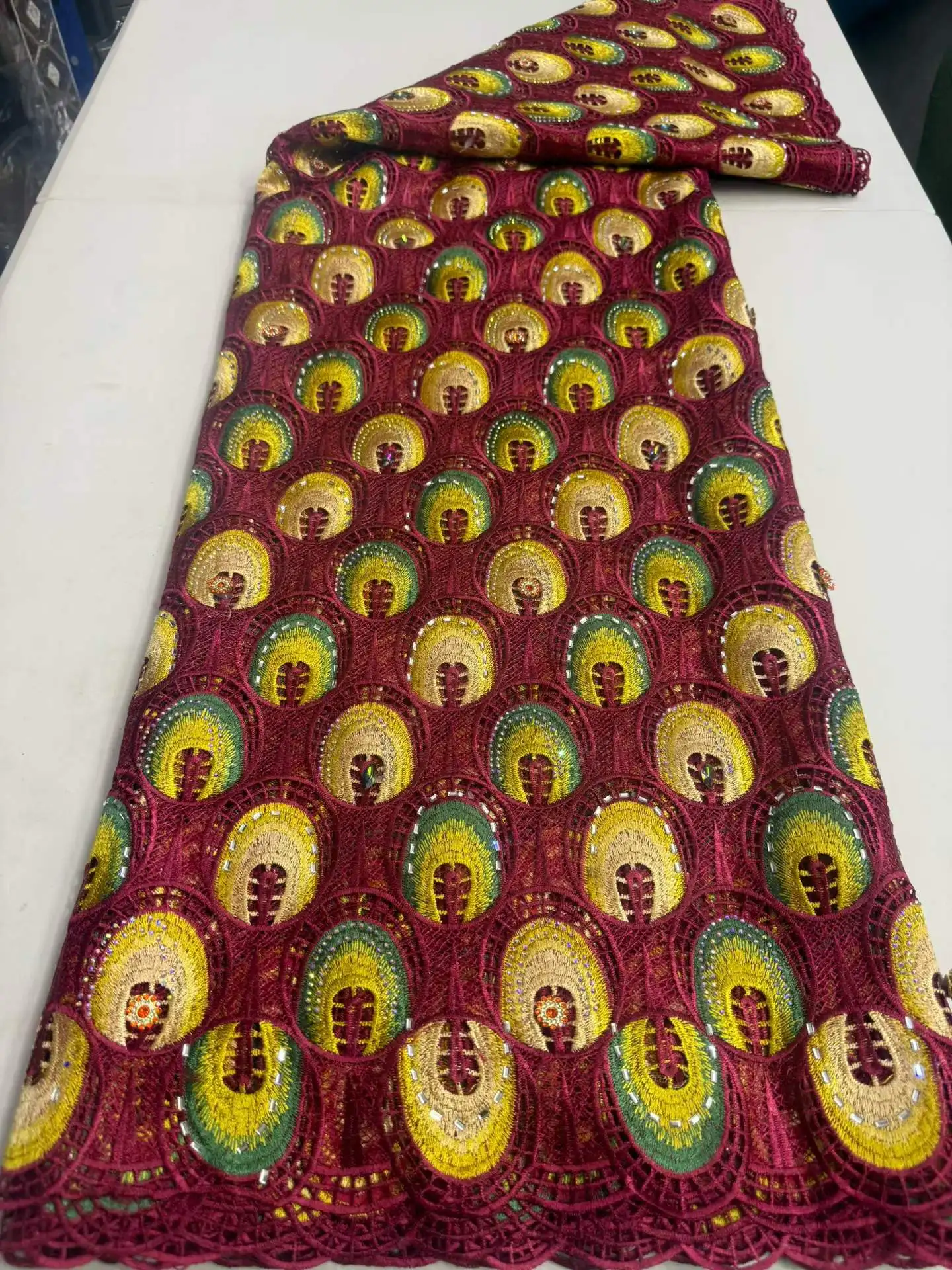 

Nigerian Cord Guipure Lace Fabric Stones French Water Soluble Fabric African Lace Fabric 2026 High Quality Dress for Women