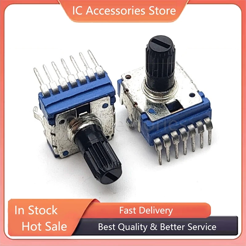 

2Pcs RK14 Type Duplex 7 Pin B10K B20K B50K B100K With Midpoint B103 B203 B503 B104 Audio Volume Potentiometer Flower Shaft 13MM