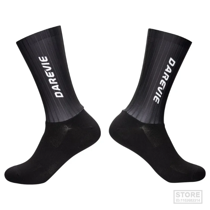 Darevie High Cycling Socks Aero Speed Sock Pro Sports dla mężczyzn Antypoślizgowa, oddychająca sportowa kontrola wilgoci