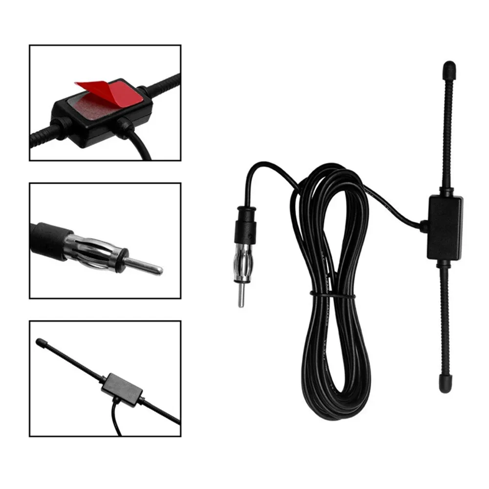 1X Car Dipole FM Antenna Boat Stereo AM Glass Antenna Radio Antenna Universal 300cm DIN Plug Connector Car GPS Accessories