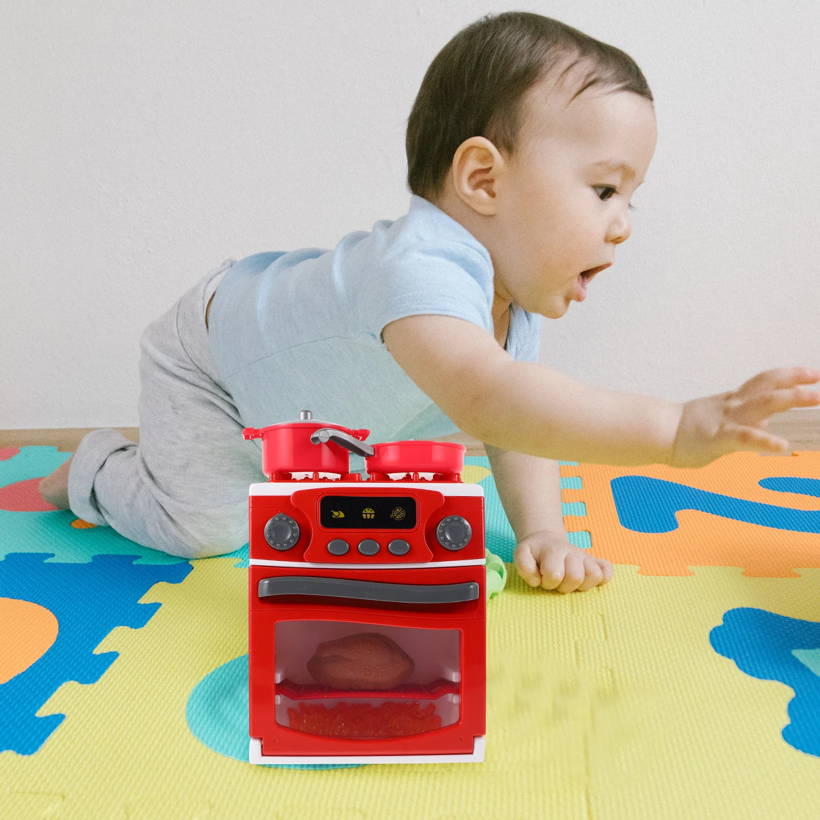 Grand poêle d'éclairage et de musique, jouet de cuisine pour tout-petits, jouets de cuisine en plastique