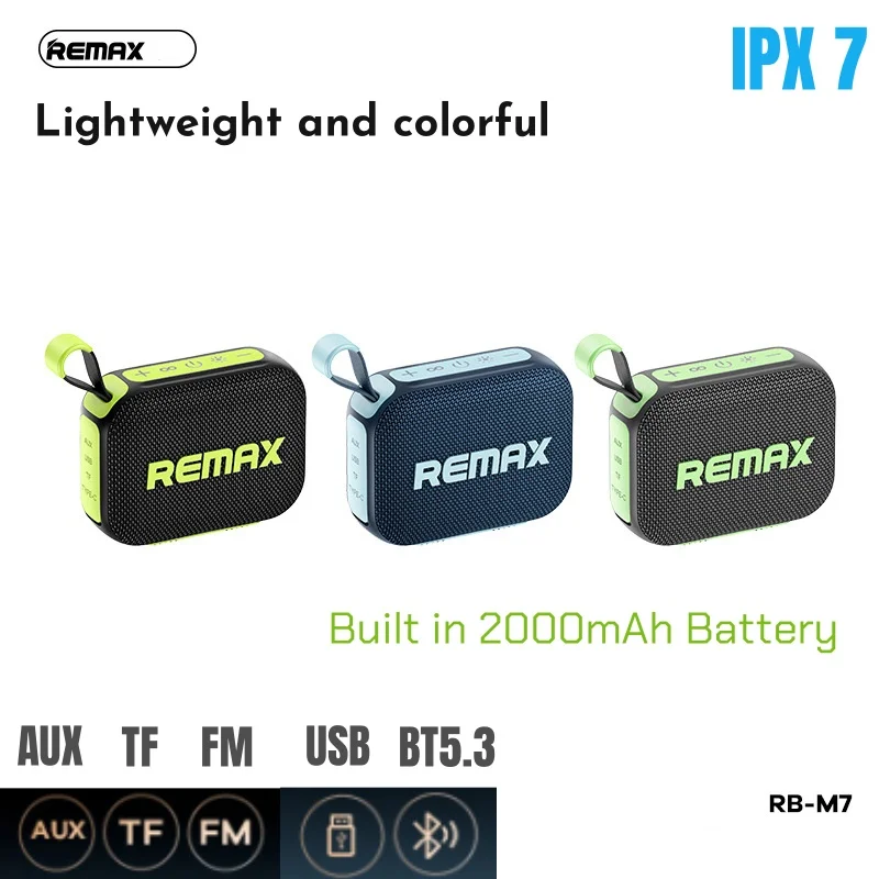 Remax Outdoor Bluetooth Speaker Portable Small Sound Box Lightweight Music Box Sports Waterproof Bluetooth Speaker RGB Subwoofer