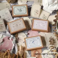 30pcs Vintage Writing Frame Label Memo Pad Paper DIY Junk Journal Decor Butterfly Plant Craft Paper Album Scrapbooking Material