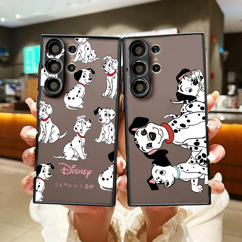 101 Spotted Dog Disney Cute Frosted Translucent For Samsung Galaxy S24 S23 S22 S21 S20 FE S10 S9 S8 Plus Ultra Pro 5G Back