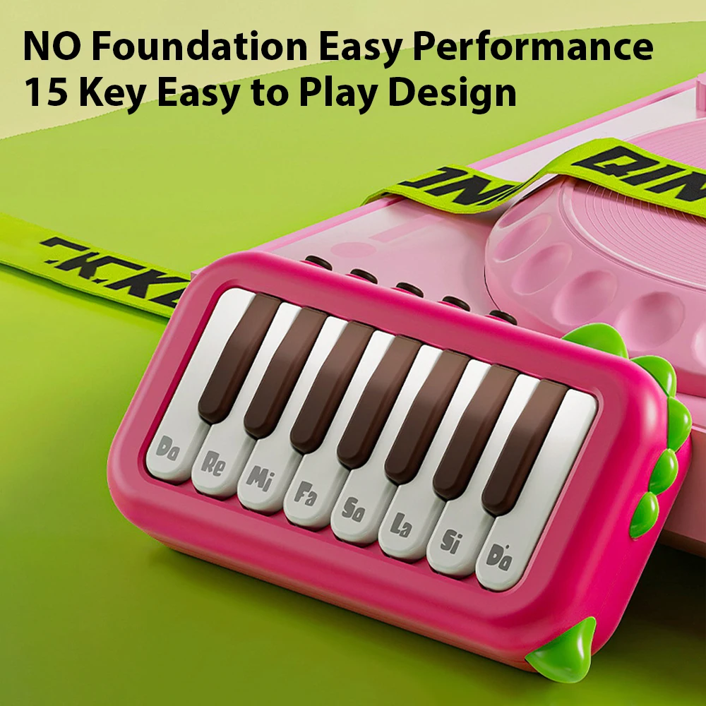 15 Key Pocket Piano Mini Electronic Piano One Click Switching Between 3 Different Tones Illuminated Keys  Music Instrument