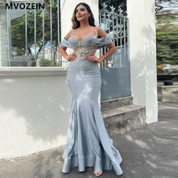 MVOZEIN Blue Mermaid Evening Dresses Elegant Formal Occasion Dresses Long Party Dress Off The Shoulder Wedding Party Gown