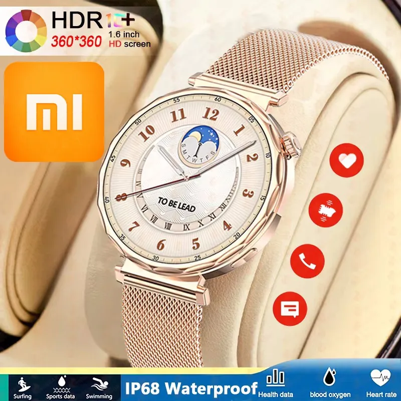 

Xiaomi модные умные часы женские спортивные умные часы для фитнеса Bluetooth вызов индивидуальный циферблат здоровье сердечного ритма водонепроницаемые умные часы