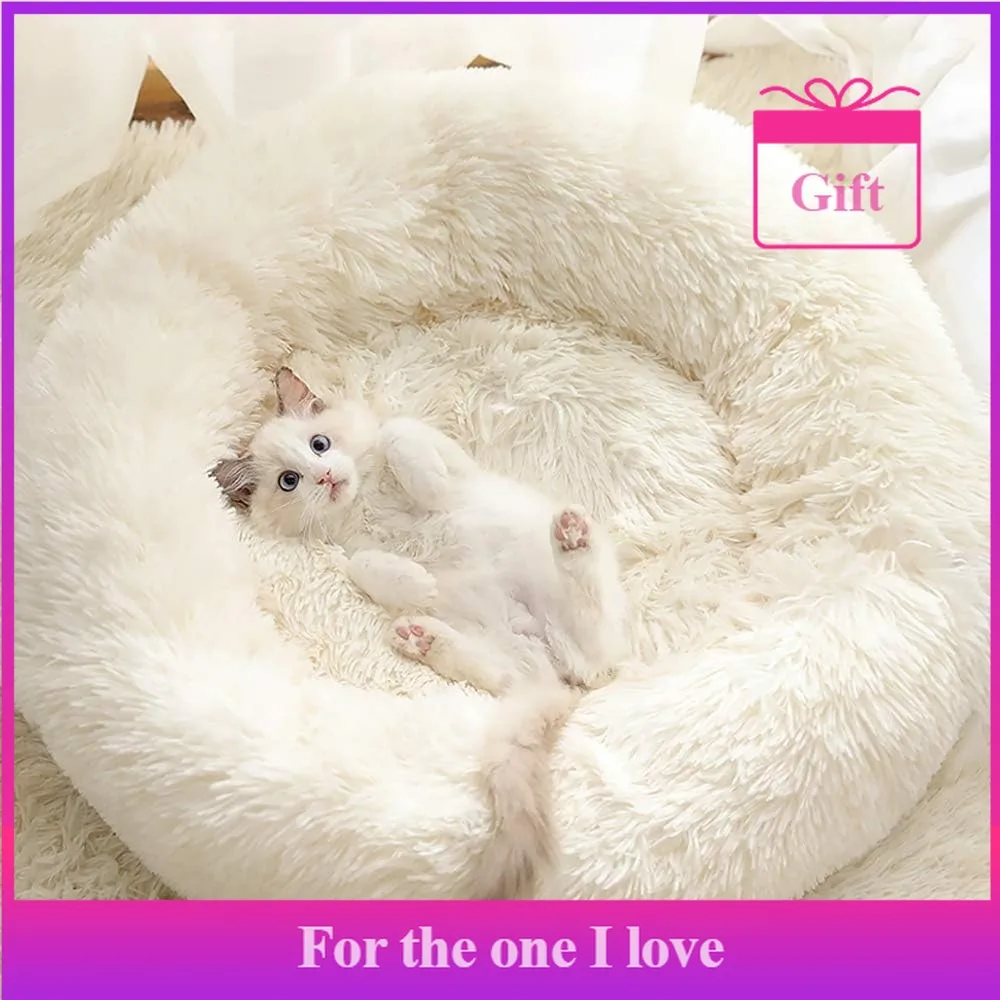 

Cat and Dog Bed, 20 Inches X 20 Inches, Washable, Soft Plush Pet Mat, Waterproof Bottom, Fluffy, Soothing, and Self-heating