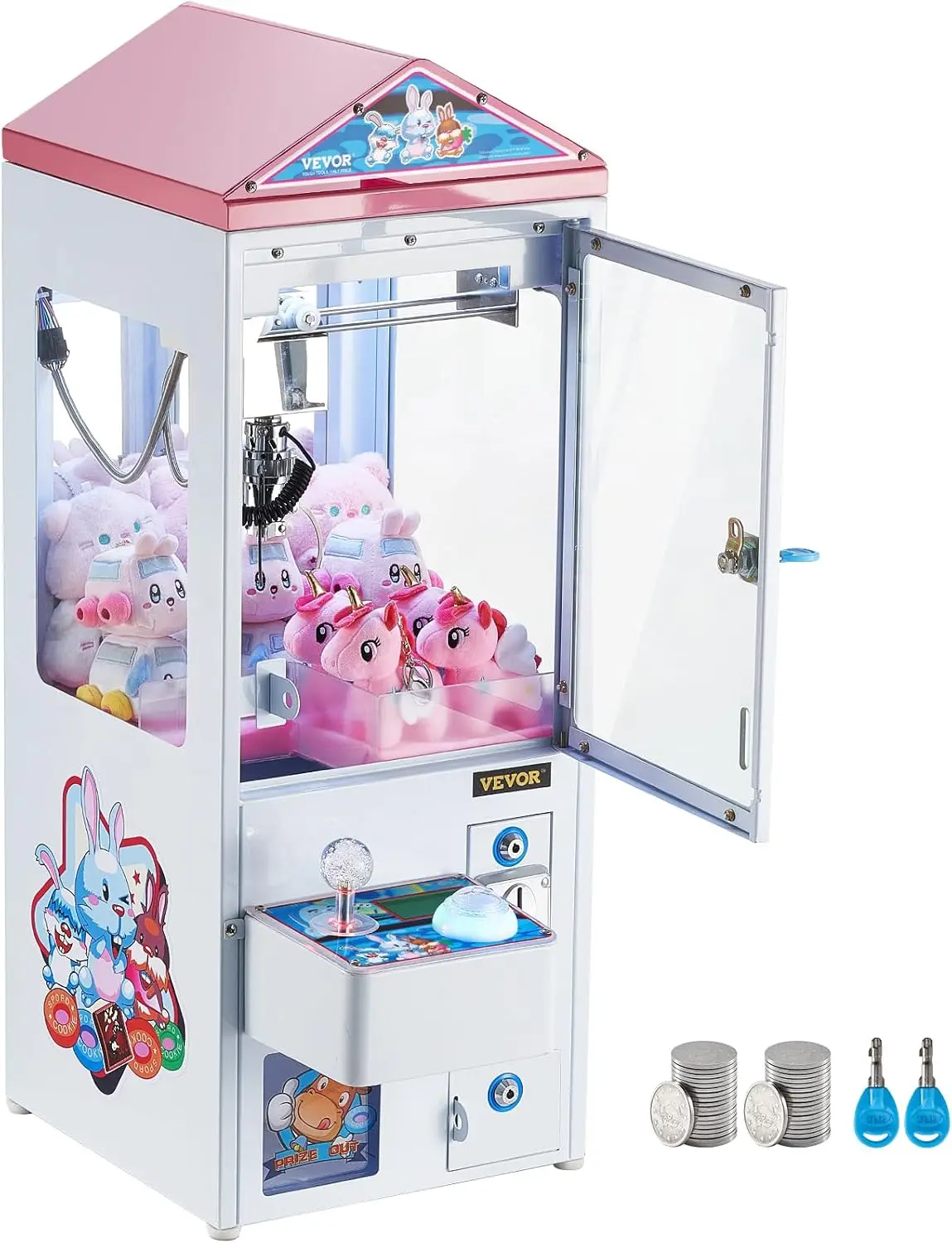 Claw Machine, 0-3” Jaw Diameter 0-5” Jaw Lifting, Crane Prize Grabber Commercial Arcade Game Toys