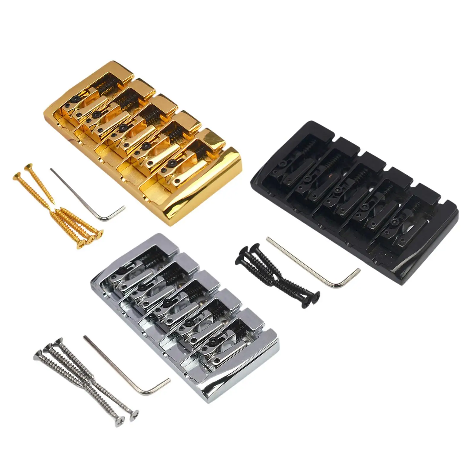 

5 String Bass Bridge Top Load Tailpiece Replaces with Locking Saddles for Electric Bass Guitar Accessories Instruments