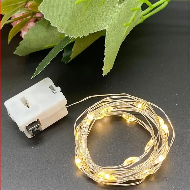 Copper Wire LED Fairy Lights Mini Garland 1m 2m AG13 Battery String Lights Christmas Tree New Year Wedding Party Gift Decor