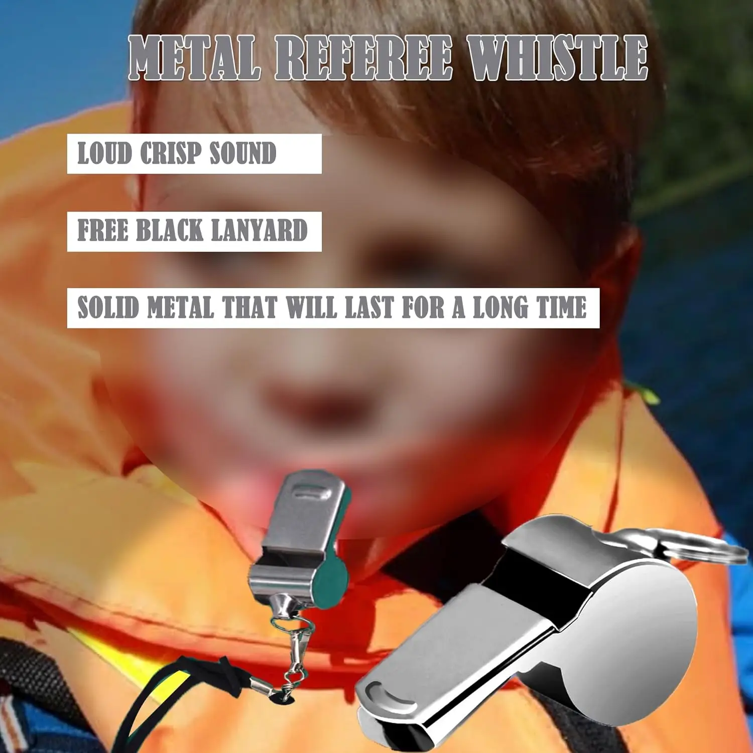 صافرة الحكم المعدنية، صافرة بحبل معلق، صافرة رياضية، للمسابقات الرياضية، الإشارات، البقاء على قيد الحياة في الهواء الطلق بصوت عال