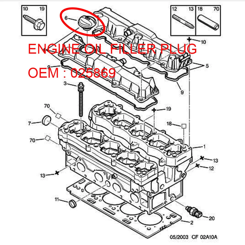 ENGINE OIL FILLER PLUG 025869 for Citroen C3B618 C4 C4B7 DS4 XSARA II PICASSO PARTNER VU B9 M59 C-ELYSEE C3B618