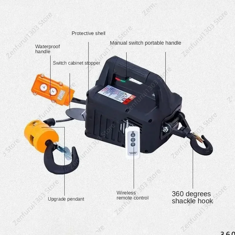 Electric Hoist 500Kg Portable Crane for Home Improvement and Cargo Handling