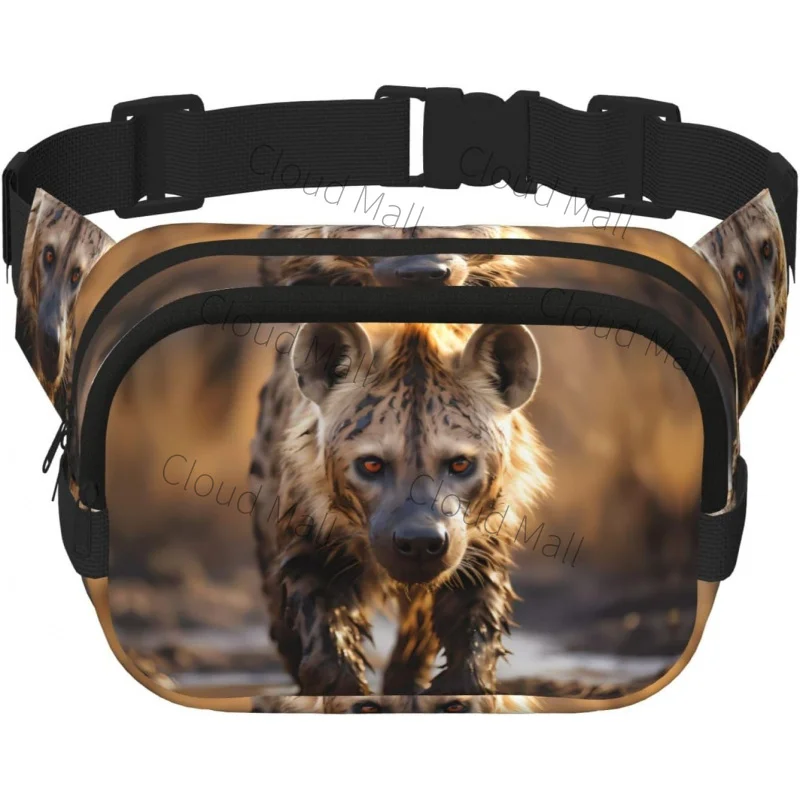 

Lone Hyena Square Double Layer Waist Bag Belt - Fanny Pack Purse with Adjustable Strap for Running, Travel, Hiking