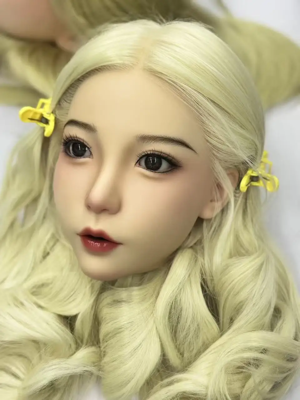 نموذج رأس أنثى، جميل للغاية، رأس عارضة أزياء، نموذج رأس أنثى، نسخة 1:1، مادة السيليكون، شعر تدريب (بدون ملحقات)