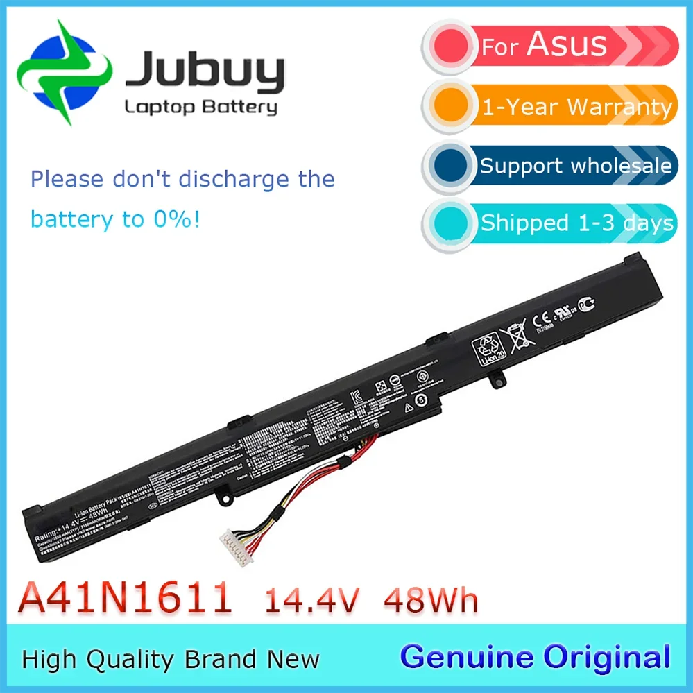 

Original 14.4V 48Wh A41N1611 Notebook Battery for ASUS ROG GL553 GL553VW GL553VD GL553VE GL753V A41LP4Q 4INR19/66