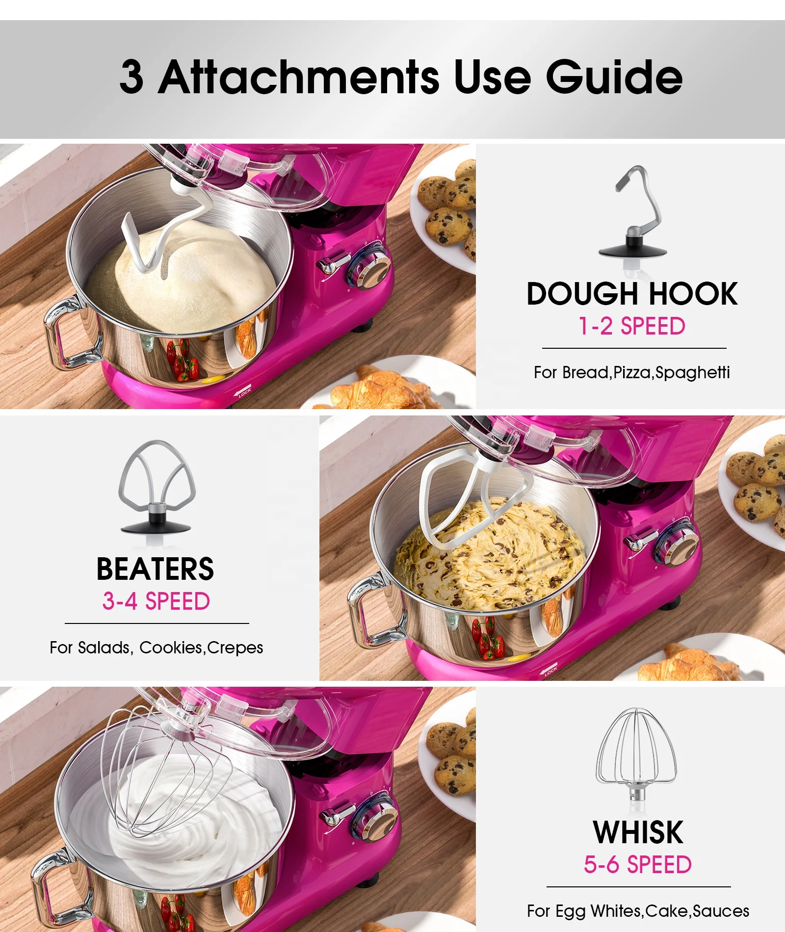 المطبخ المنزلي OEM Impastatrice المعونة 4.5L 5.5L الفولاذ المقاوم للصدأ خلط السلطانية حامل مورد الطعام خلاط الحرفي #4