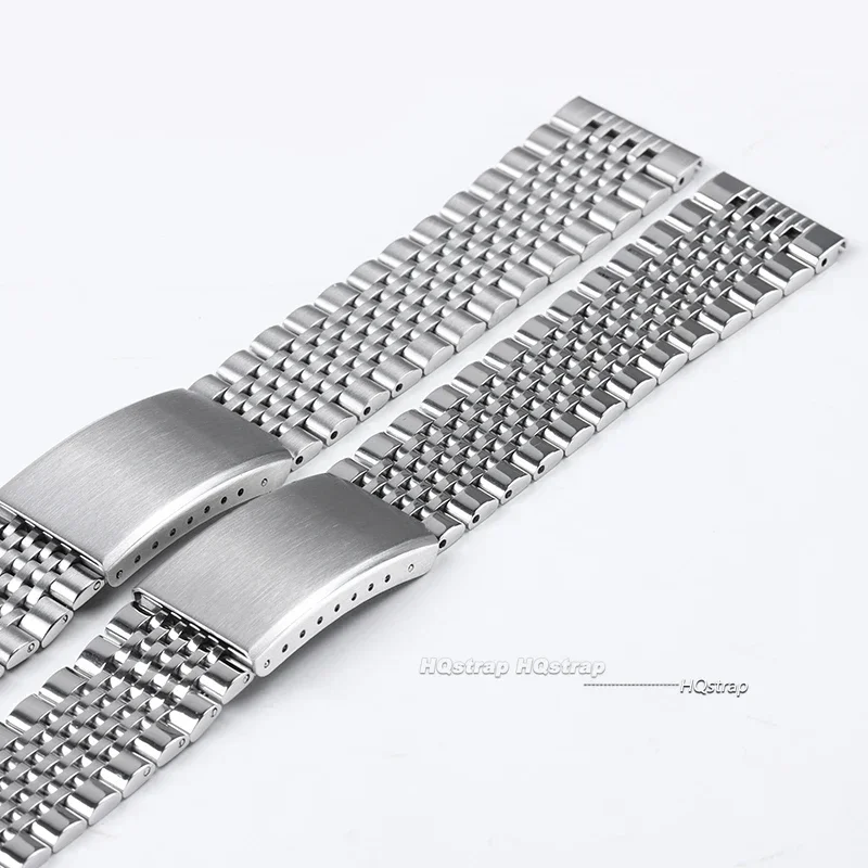 Curved Flat End Stainless Steel Watch Band for Seiko 18mm 20mm 22mm Metal Strap for Rolex Polished Matte Bracelet Wristband Band