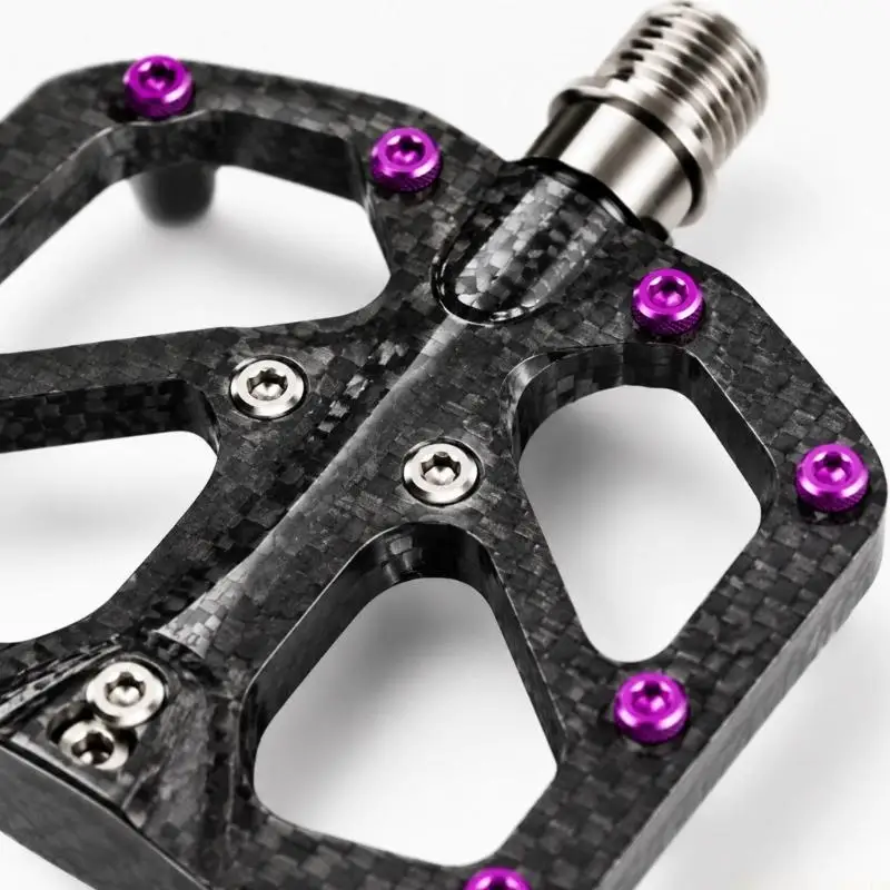 31BE Bike Foot Platforms with Replaceable Metal Contact Hardware, Open Construction, Three-Bearing Systems, and a Complete Pair