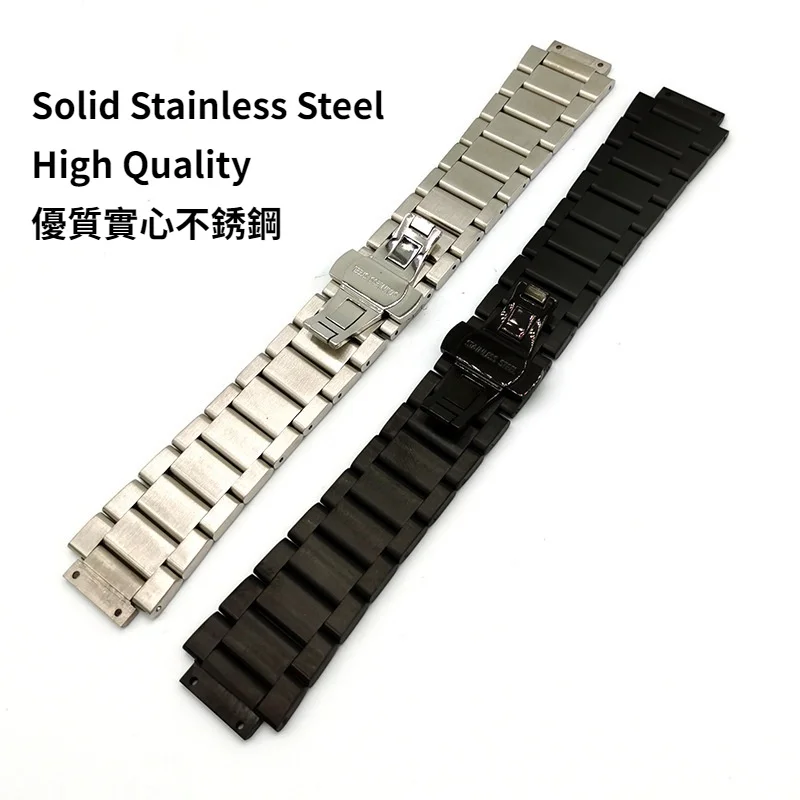 Solid Metal Watch Band Strap for Hublot 27×19mm Stainless Steel Watchband with Deployment Butterfly Clasp Bracelet Wrist Belts