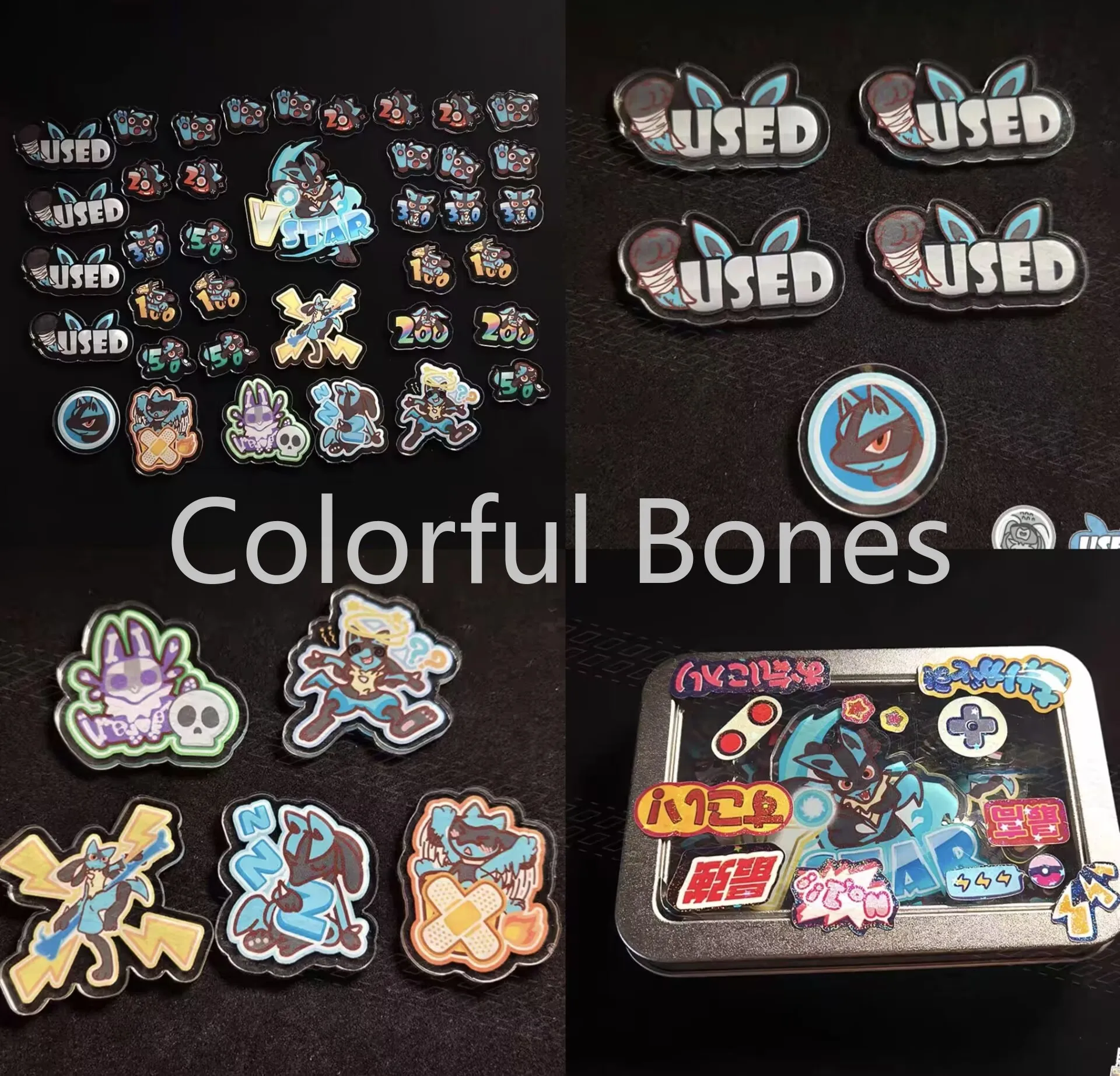 

Lucario and Riolu Match Scoring Damage Counter Damage Indicator For PTCG Pokemon Used Board Vstar Borad Role-playingGame Acrylic