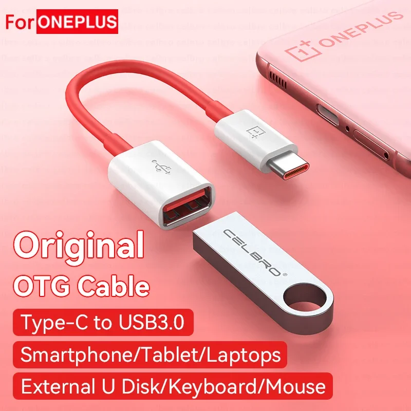 Oneplus Original USB A To Type C male Adapter OTG Connector Cable One plus 10 Pro Nord CE 2 5G 9R 9 8T 8 Pro 7T Tipo C Converter