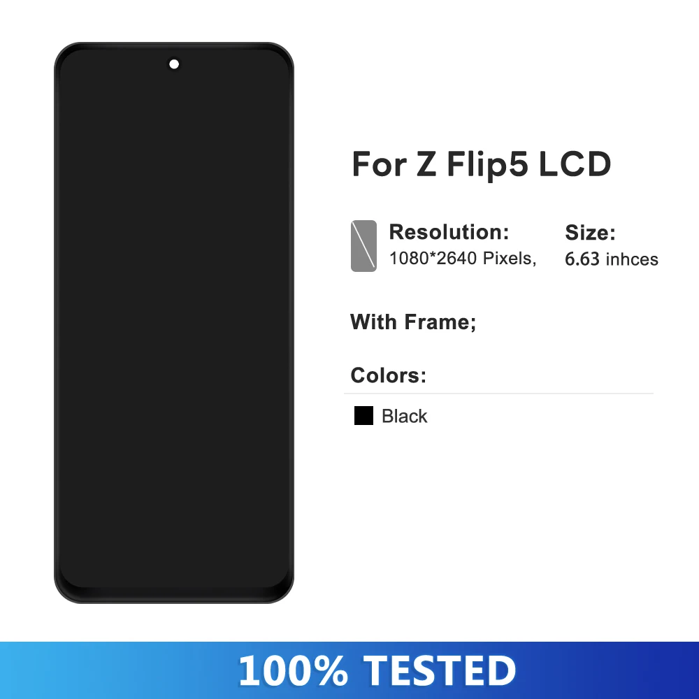 TFT Flip5 Display For Samsung Z Flip 5 SM-F731 LCD Display Touch