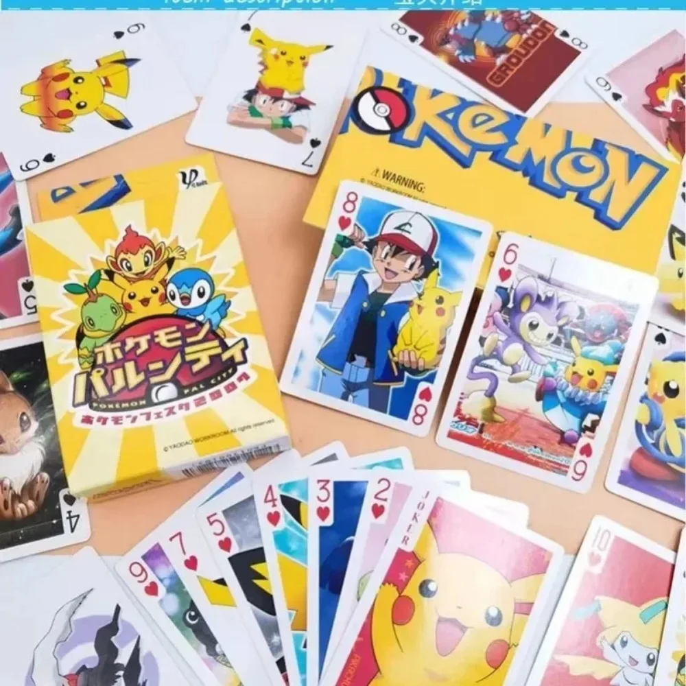 Pokemon 54pcs Poker Classic Characters Cute Pikachu Playing Cards Non-repetitive Children\'s Gift Casual Puzzle Game Board Game