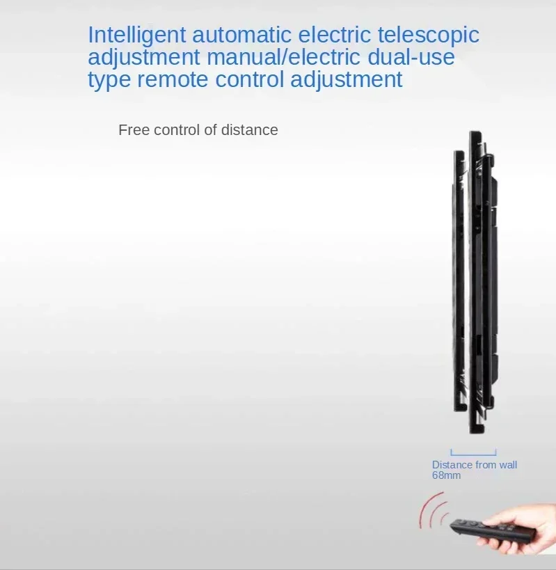 حامل تلفاز كهربائي 110 فولت-240 فولت متعدد الوظائف ذكي تلسكوبي دوار للتلفزيون على الحائط حامل رفيع للغاية مع جهاز تحكم عن بعد #6